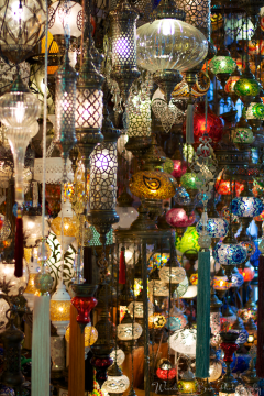 A collection of lamps at the Grand Bazaar.