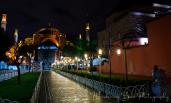 The rain stopped long enough for me to capture Hagia Sophia late at night.
