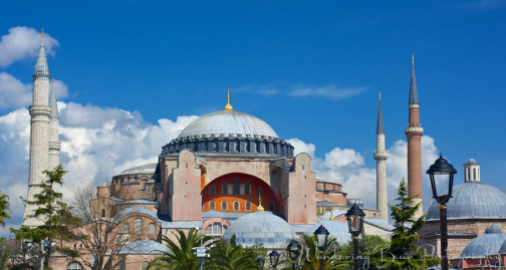 The clouds finally parted and proved an astonishing view of Hagia Sophia.