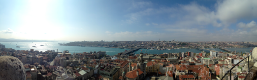 A Panorama of Istanbul and the Golden Horn from atop Galata Tower.